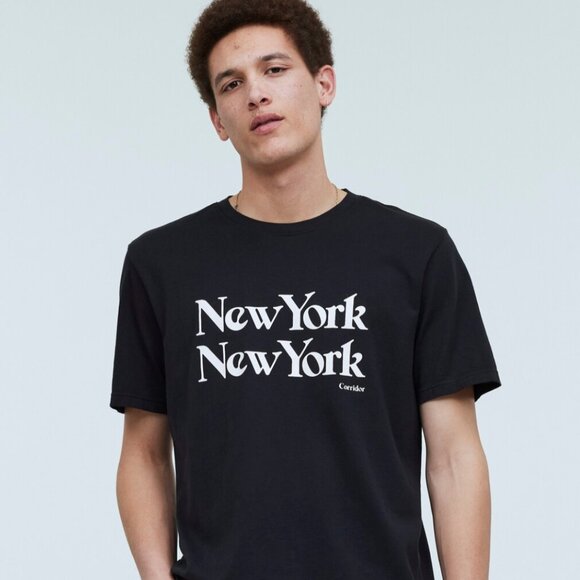 Corridor New York New York Black Mens Cotton Tee Size L NWOT - Picture 1 of 10